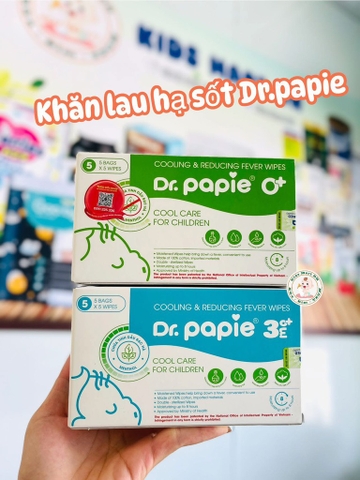 khăn lau hạ sốt Dr.papie cho bé (gói 5 khăn)