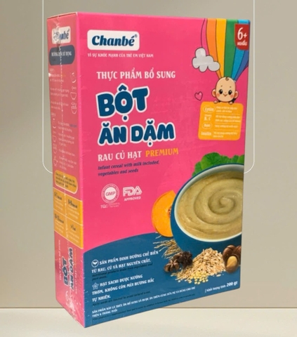 Bột ăn dặm rau củ hạt Premium Chanbe 200g ( hộp hồng)