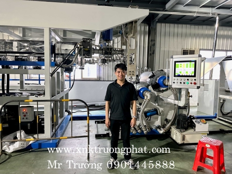 Máy cán màng nhựa PP PS 120+90