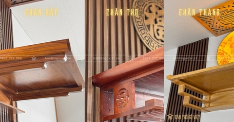 3 Loại Chân Bàn Thờ Treo Tường Phổ Biến: Chân Thọ – Chân Thang – Chân Bắp