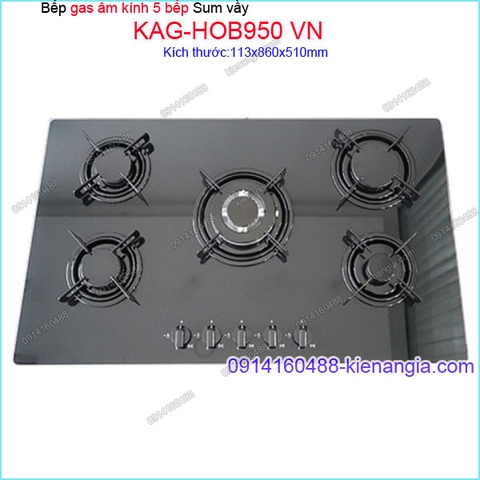 Bếp 5 gas âm kính đen sung túc Capri KAG-KAG-HOB950 VN