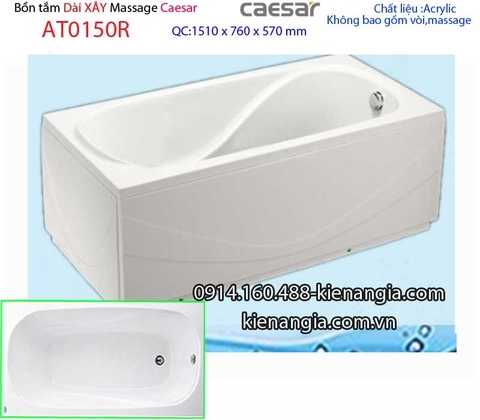 Bồn tắm dài chân yếm 15 mét Caesar-AT0150R