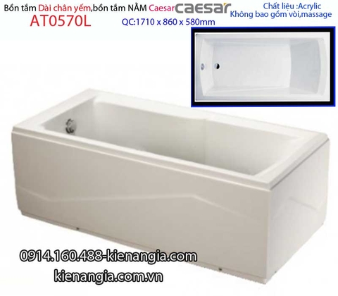 Bồn tắm dài chân yếm 17 mét Caesar-AT0570L