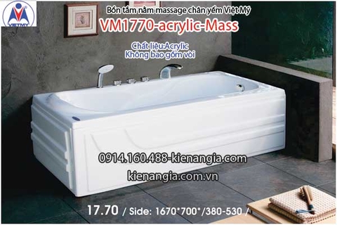 Bồn tắm dài massage acrylic 17m Việt Mỹ 1770