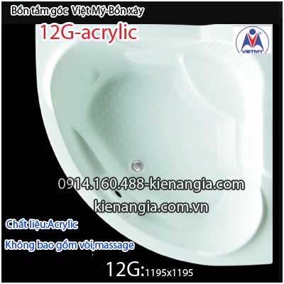 Bồn tắm góc xây acrylic Việt Mỹ 12 mét VM12GAcrylic
