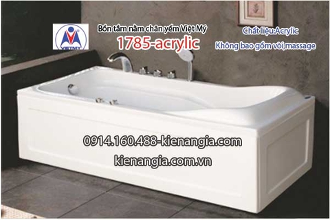 Bồn tắm nằm Acrylic chân yếm dài 17m Việt Mỹ VM1785-Acrylic