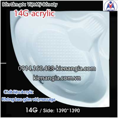 Bồn xâybồn tắm góc 14 mét Việt Mỹ Acrylic VM14GAcrylic