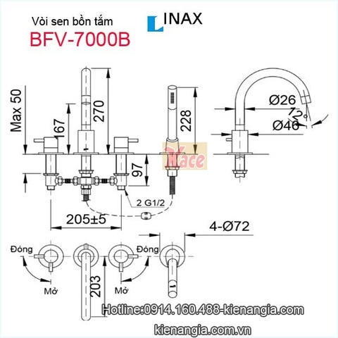 Vòi bồn tắm INAX BVF-7000B