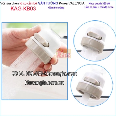 Vòi rửa chén lạnh âm tường lò xo Valencia KAG-KB03