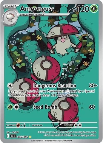 Thẻ hình Pokemon Amoonguss 096/086 - Lá bài lẻ Black Bolt Illustration Rare tiếng Anh chính hãng