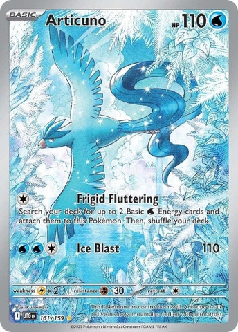 Thẻ hình Pokemon Articuno 161/159 - Lá bài lẻ Journey Together Illustration Rare tiếng Anh chính hãng