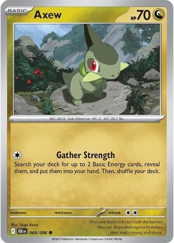 Thẻ hình Pokemon Axew 068/086 - Lá bài lẻ Black Bolt Common Reverse Holo tiếng Anh chính hãng