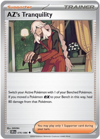 Thẻ hình Pokemon AZ's Tranquility 076/086 - Lá bài lẻ Chaos Rising Uncommon tiếng Anh chính hãng