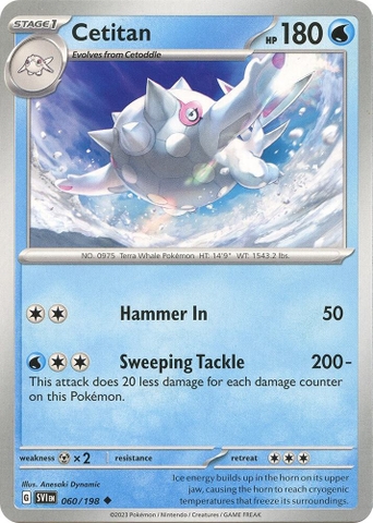 Thẻ hình Pokemon Cetitan 060/198 - Lá bài lẻ Scarlet & Violet Base Set Uncommon Reverse Holo tiếng Anh chính hãng