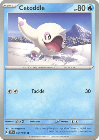 Thẻ hình Pokemon Cetoddle 058/198 - Lá bài lẻ Scarlet & Violet Base Set Common Reverse Holo tiếng Anh chính hãng