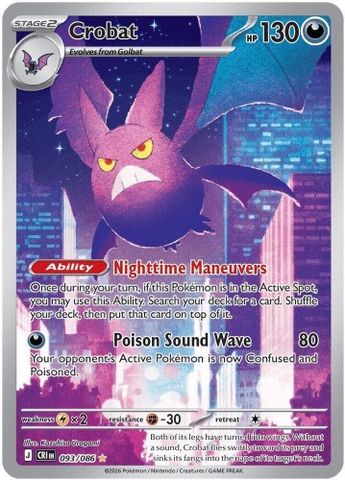 Thẻ hình Pokemon Crobat 093/086 - Lá bài lẻ Chaos Rising Illustration Rare tiếng Anh chính hãng