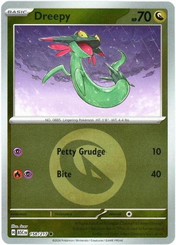 Thẻ hình Pokemon Dreepy 158/217 - Lá bài lẻ Ascended Heroes Common Quick Ball Holo tiếng Anh chính hãng