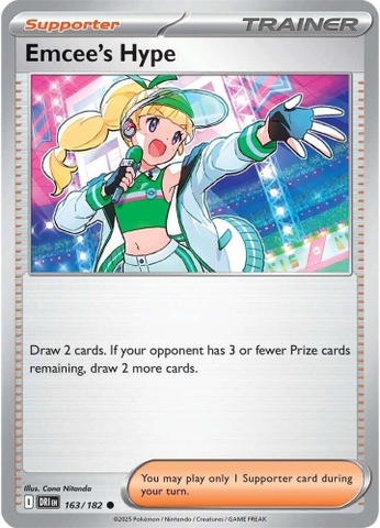 Thẻ hình Pokemon Emcee's Hype 163/182 - Lá bài lẻ Destined Rivals Common tiếng Anh chính hãng