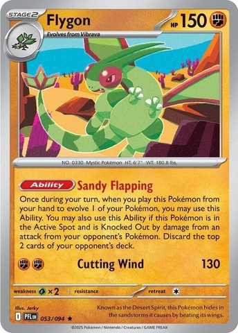Thẻ hình Pokemon Flygon 053/094 - Lá bài lẻ Phantasmal Flames Holo Rare Reverse Holo tiếng Anh chính hãng