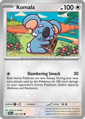Thẻ hình Pokemon Komala 129/159 - Lá bài lẻ Journey Together Common Reverse Holo tiếng Anh chính hãng