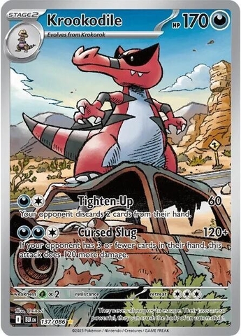 Thẻ hình Pokemon Krookodile 137/086 - Lá bài lẻ Black Bolt Illustration Rare tiếng Anh chính hãng