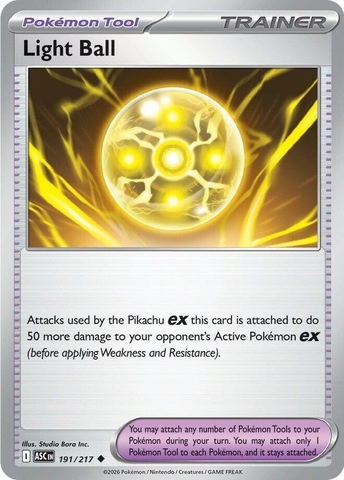 Thẻ hình Pokemon Light Ball 191/217 - Lá bài lẻ Ascended Heroes Uncommon tiếng Anh chính hãng