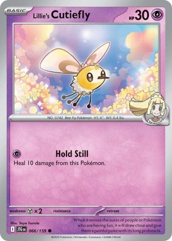 Thẻ hình Pokemon Lillie's Cutiefly 066/159 - Lá bài lẻ Journey Together Common Reverse Holo tiếng Anh chính hãng