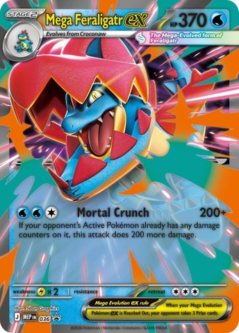 Thẻ hình Pokemon Mega Feraligatr ex MEP036 - Lá bài lẻ Mega Evolution Promo Promo tiếng Anh chính hãng