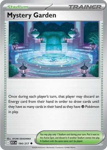 Thẻ hình Pokemon Mystery Garden 194/217 - Lá bài lẻ Ascended Heroes Uncommon tiếng Anh chính hãng