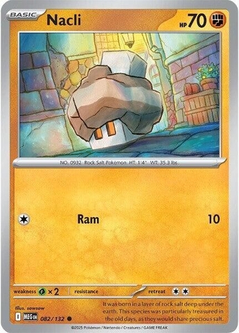 Thẻ hình Pokemon Nacli 082/132 - Lá bài lẻ Mega Evolution Base Set Common Reverse Holo tiếng Anh chính hãng