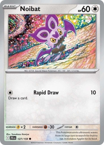 Thẻ hình Pokemon Noibat 127/159 - Lá bài lẻ Journey Together Common Reverse Holo tiếng Anh chính hãng