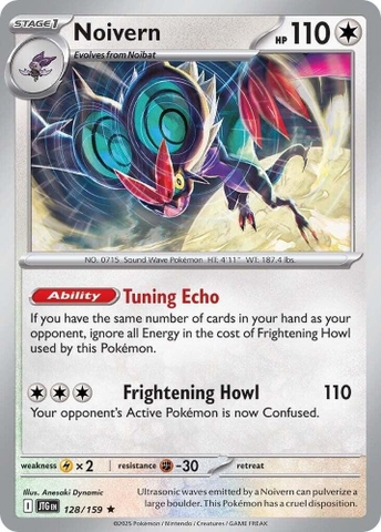Thẻ hình Pokemon Noivern 128/159 - Lá bài lẻ Journey Together Holo Rare Reverse Holo tiếng Anh chính hãng