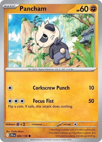 Thẻ hình Pokemon Pancham 083/159 - Lá bài lẻ Journey Together Common Reverse Holo tiếng Anh chính hãng