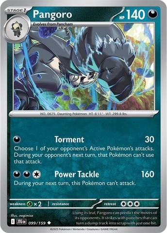 Thẻ hình Pokemon Pangoro 099/159 - Lá bài lẻ Journey Together Uncommon Reverse Holo tiếng Anh chính hãng