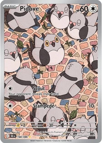 Thẻ hình Pokemon Pidove 148/086 - Lá bài lẻ Black Bolt Illustration Rare tiếng Anh chính hãng