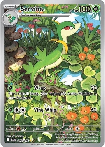 Thẻ hình Pokemon Servine 088/086 - Lá bài lẻ Black Bolt Illustration Rare tiếng Anh chính hãng