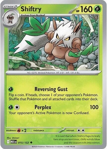 Thẻ hình Pokemon Shiftry 015/132 - Lá bài lẻ Mega Evolution Base Set Uncommon Reverse Holo tiếng Anh chính hãng