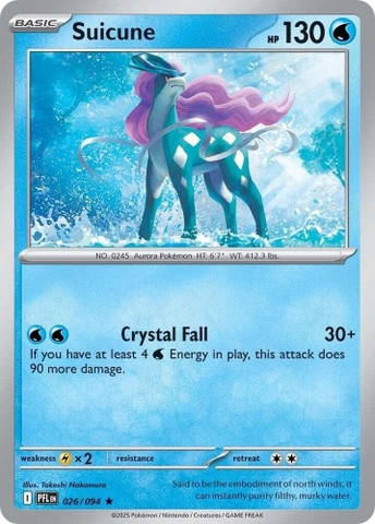 Thẻ hình Pokemon Suicune 026/094 - Lá bài lẻ Phantasmal Flames Holo Rare Reverse Holo tiếng Anh chính hãng