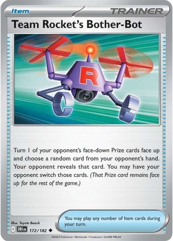 Thẻ hình Pokemon Team Rocket's Bother-Bot 172/182 - Lá bài lẻ Destined Rivals Uncommon tiếng Anh chính hãng