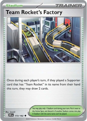 Thẻ hình Pokemon Team Rocket's Factory 173/182 - Lá bài lẻ Destined Rivals Uncommon Reverse Holo tiếng Anh chính hãng