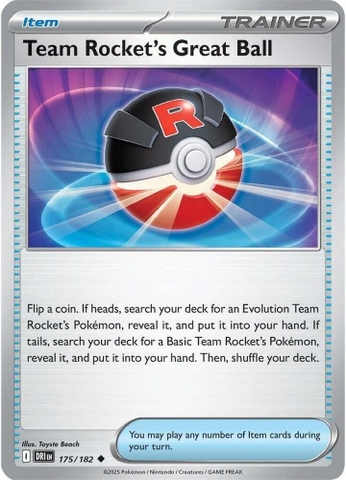 Thẻ hình Pokemon Team Rocket's Great Ball 175/182 - Lá bài lẻ Destined Rivals Uncommon tiếng Anh chính hãng