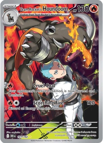 Thẻ hình Pokemon Team Rocket's Houndoom 191/182 - Lá bài lẻ Destined Rivals Illustration Rare tiếng Anh chính hãng