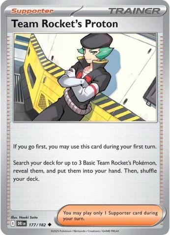 Thẻ hình Pokemon Team Rocket's Proton 177/182 - Lá bài lẻ Destined Rivals Uncommon tiếng Anh chính hãng