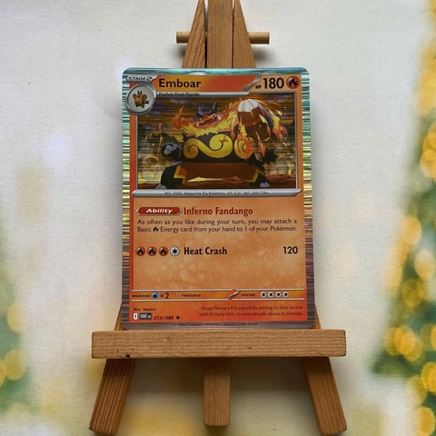 Thẻ hình Pokemon Emboar 013/086 - Lá bài lẻ White Flare Holo Rare tiếng Anh chính hãng