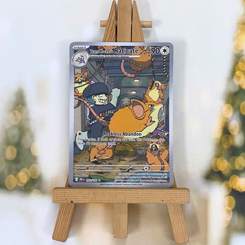 Thẻ hình Pokemon Team Rocket's Raticate 202/182 - Lá bài lẻ Destined Rivals Illustration Rare tiếng Anh chính hãng
