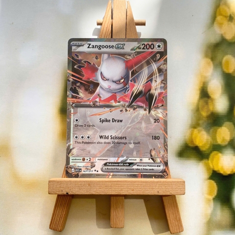 Thẻ hình Pokemon Zangoose ex 167/217 - Lá bài lẻ Ascended Heroes Double Rare tiếng Anh chính hãng