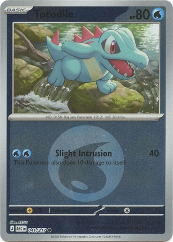 Thẻ hình Pokemon Totodile 041/217 - Lá bài lẻ Ascended Heroes Common Friend Ball Holo tiếng Anh chính hãng