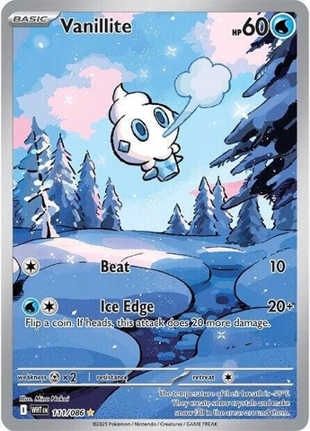 Thẻ hình Pokemon Vanillite 111/086 - Lá bài lẻ White Flare Illustration Rare tiếng Anh chính hãng