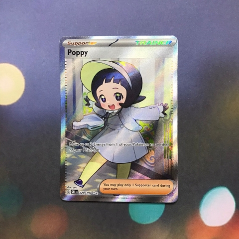 Thẻ hình Pokemon Poppy 220/197 - Lá bài lẻ Obsidian Flames Full Art Secret Rare tiếng Anh chính hãng