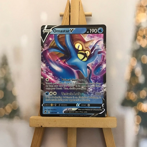 Thẻ hình Pokemon Omastar V 035/195 - Lá bài lẻ Silver Tempest Ultra Rare tiếng Anh chính hãng